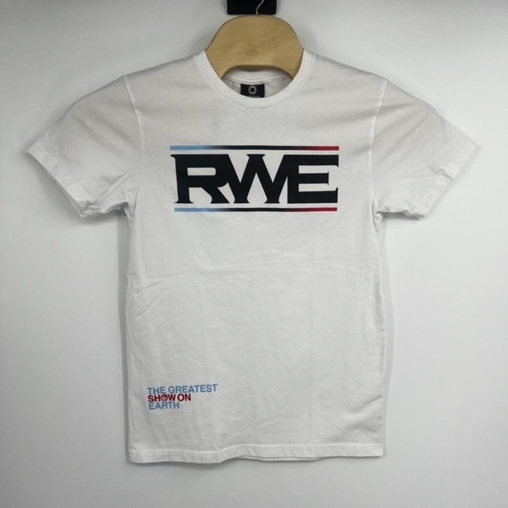 Overtime Men's Small RWE The Greatest Show On Earth Graphic White T-Shirt